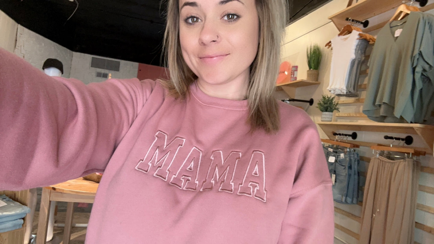 Embroidered Mama Sweatshirt