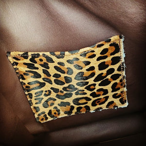 Hair on HIde Box Handbag with Leopard Accents