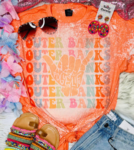 Outer Banks Colorful bleached orange tee