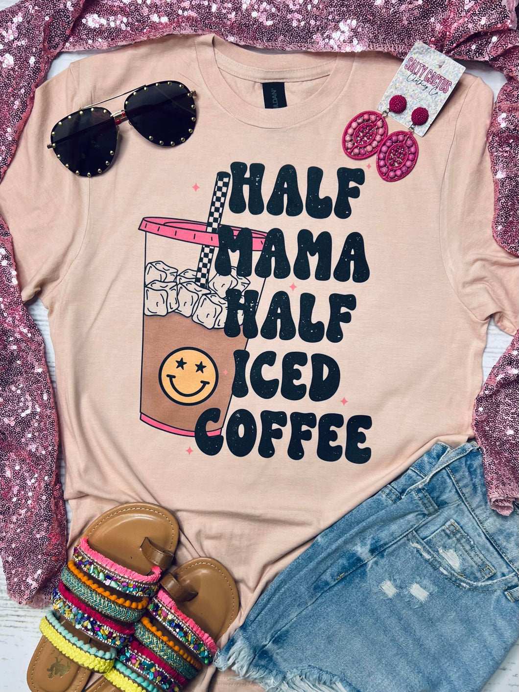 Half Mama Half Iced Coffee Peach Tee