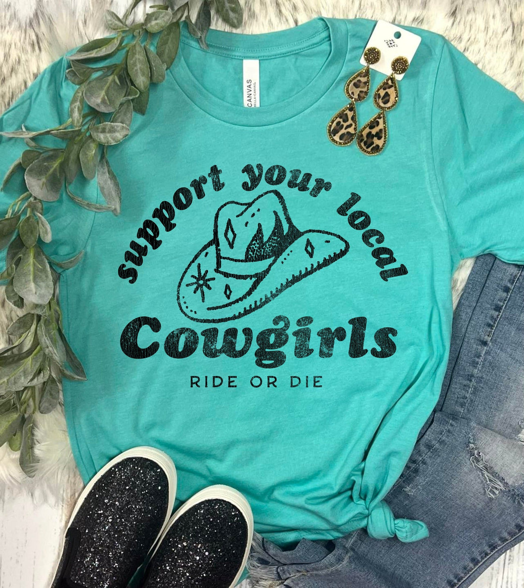 Support Your Local Cowgirls Seafoam Tee