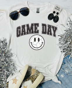 Game Day Curve Volleyball White Tee