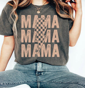 Checkered Mama Tee