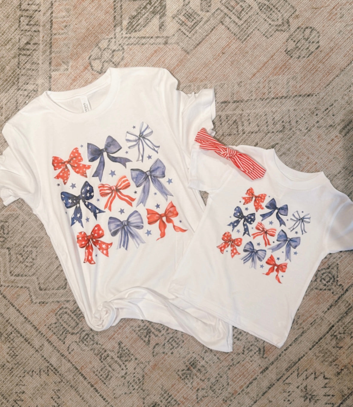 4th of July Bow Tee - Adult & Toddler