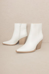 Western White Ankle Boots