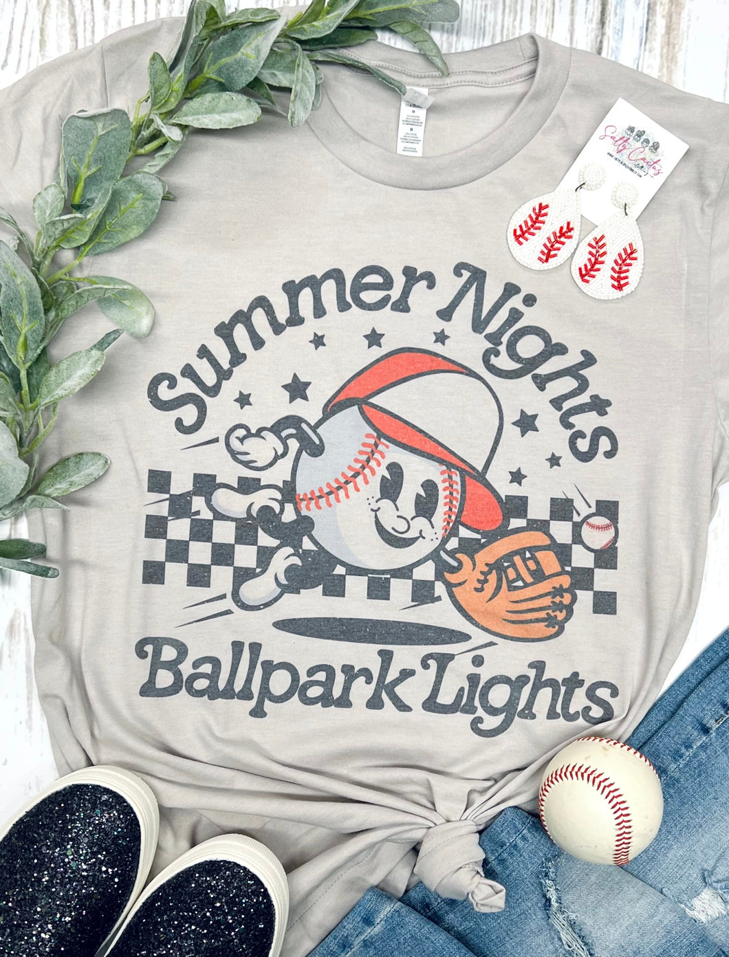 Summer Nights Ballpark Lights Grey Stone Bella