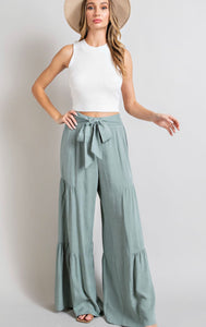 Tiered wide leg pants