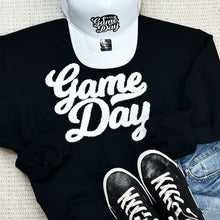 Load image into Gallery viewer, White Gameday (no sport) Chenille Tee + Sweatshirt (Multiple Color Options)